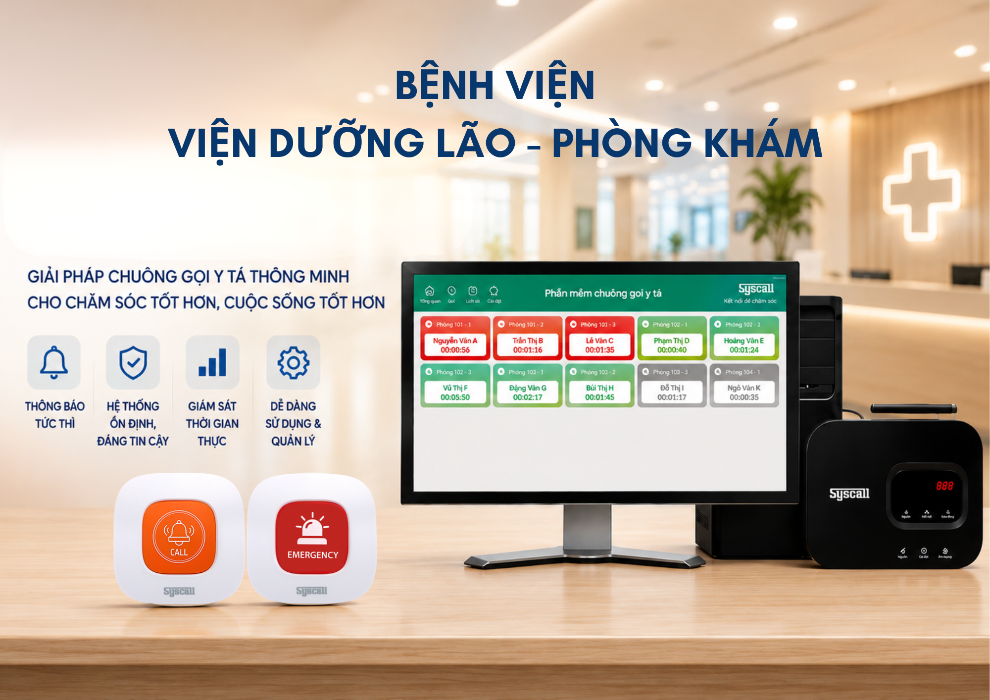 Giải pháp chuông gọi bệnh viện và phòng khám