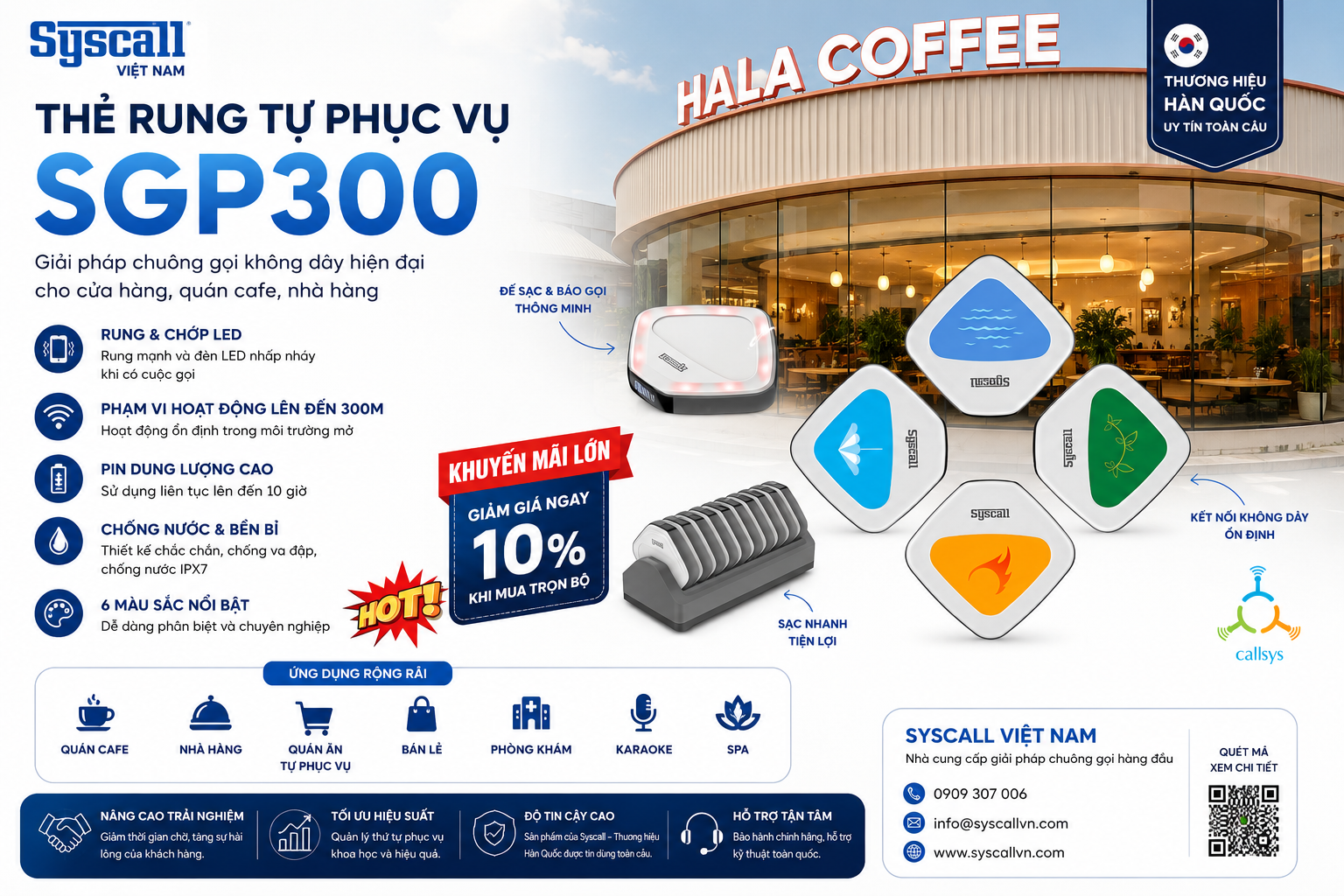 Hệ thống thẻ rung tại quán ăn tự phục vụ